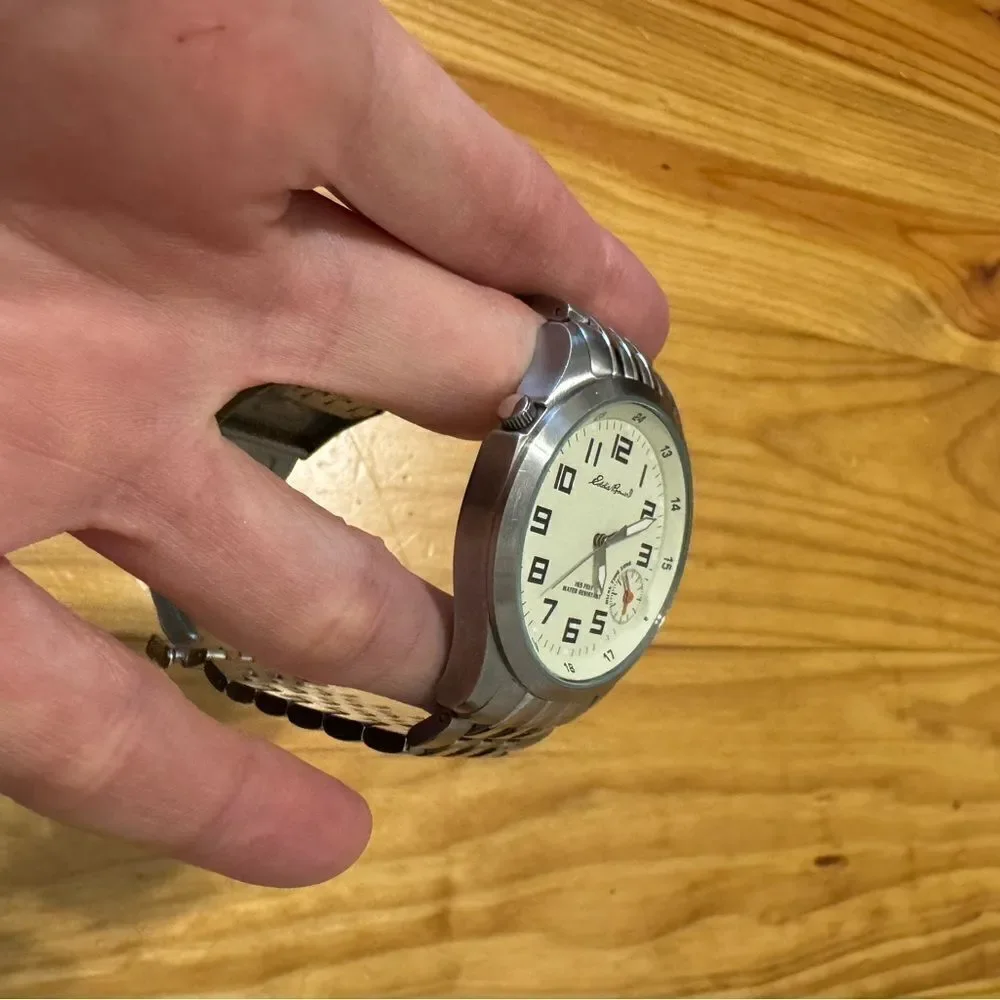 Eddie Bauer Men’s Watch - Dual Time, 5ATM O874 Silver